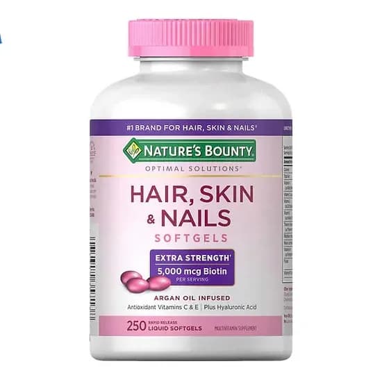 Biotina Hair, Skin & Nails Nature's Bounty Extra Strength (250 cápsulas)