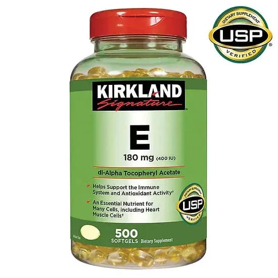 Vitamina E Kirkland Signature 180mg(400IU) (500 softgels) — vista 1