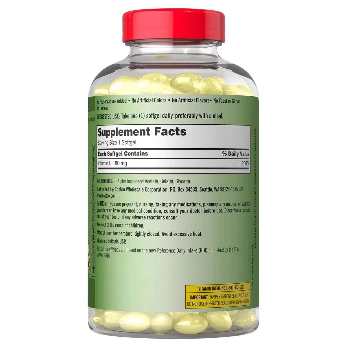 Vitamina E Kirkland Signature 180mg(400IU) (500 softgels) — vista 2