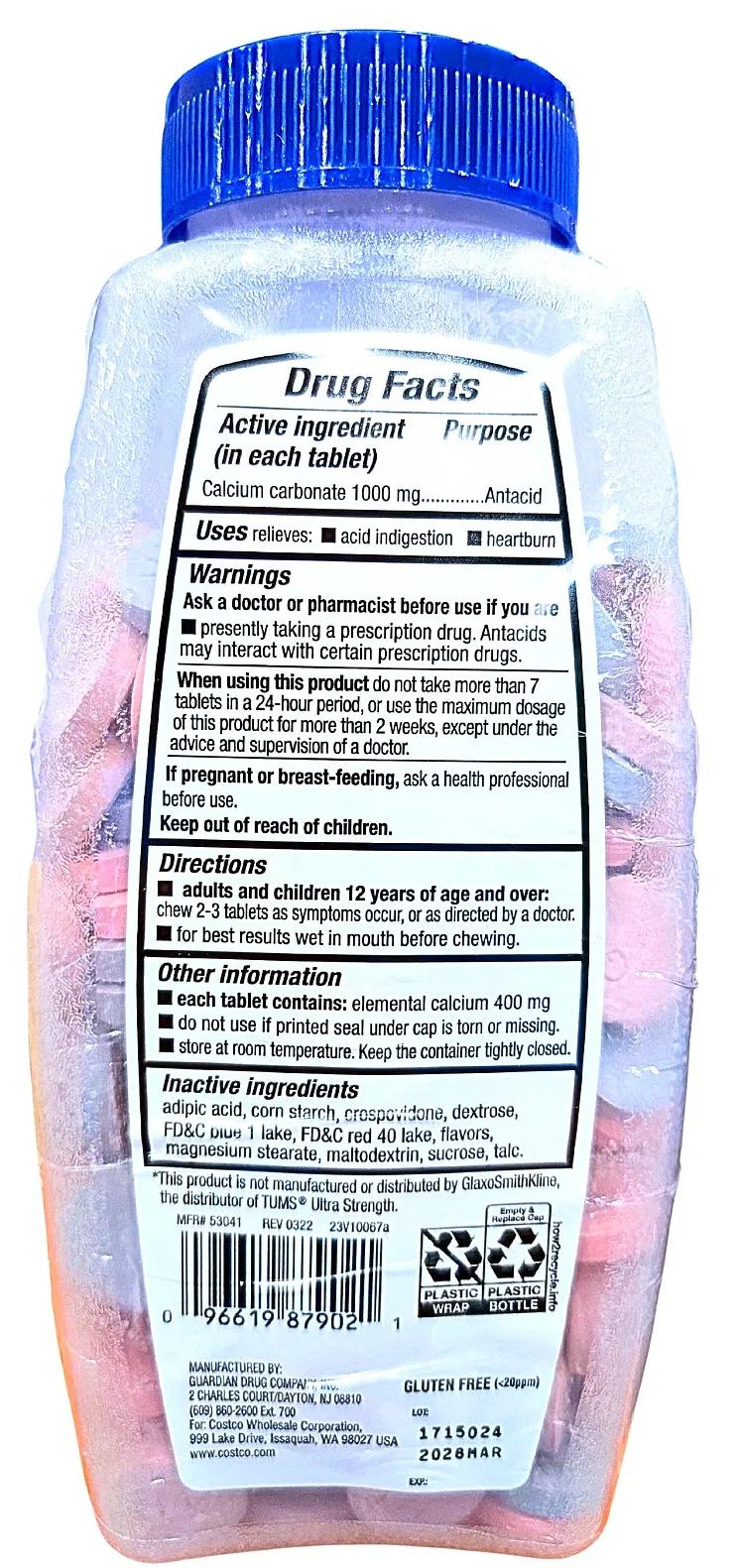 Antiácido Masticable Surtido Kirkland Signature (265 tabletas) — vista 2